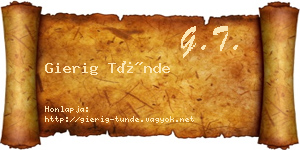 Gierig Tünde névjegykártya